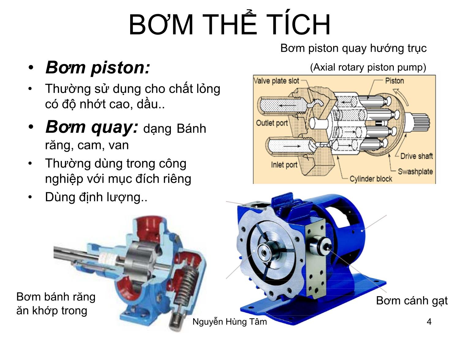 Bài giảng Bơm, quạt, máy nén - Bài 3: Bơm (Pump) - Nguyễn Hùng Tâm trang 4