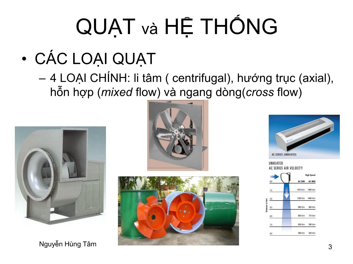 Bài giảng Bơm, quạt, máy nén - Bài 4: Quạt và hệ thống - Nguyễn Hùng Tâm trang 3