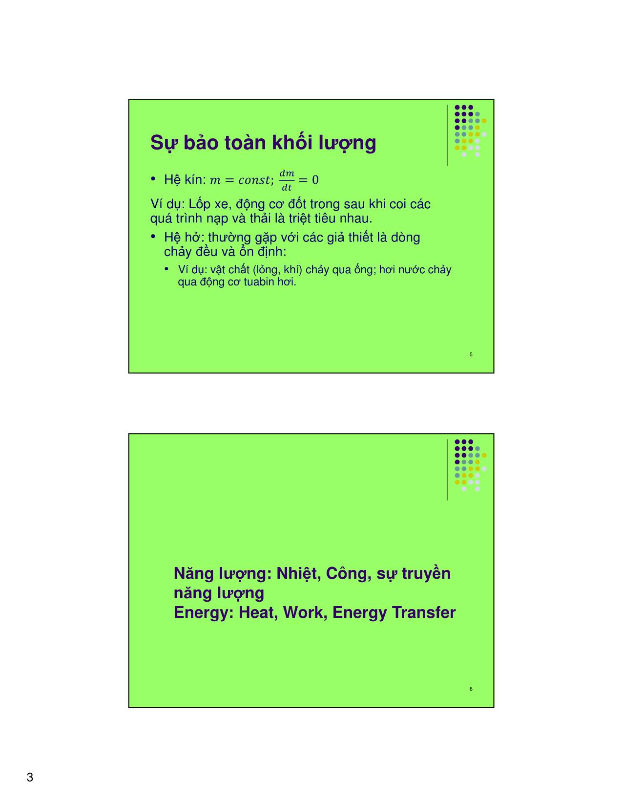 Bài giảng Kỹ thuật nhiệt - Chương 2: Năng lượng - Phần A: Bảo toàn năng lượng (Định luật nhiệt động học 1) trang 3