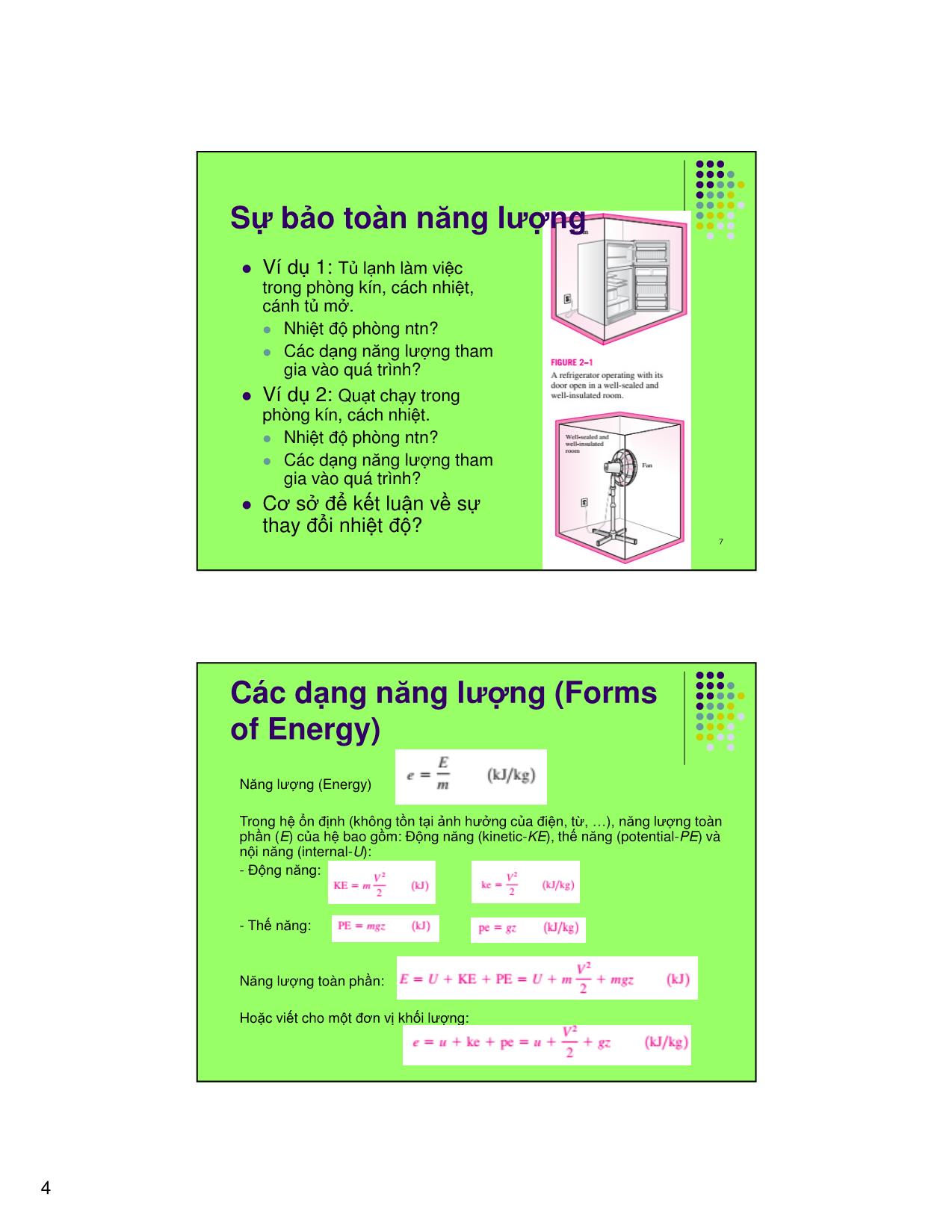 Bài giảng Kỹ thuật nhiệt - Chương 2: Năng lượng - Phần A: Bảo toàn năng lượng (Định luật nhiệt động học 1) trang 4