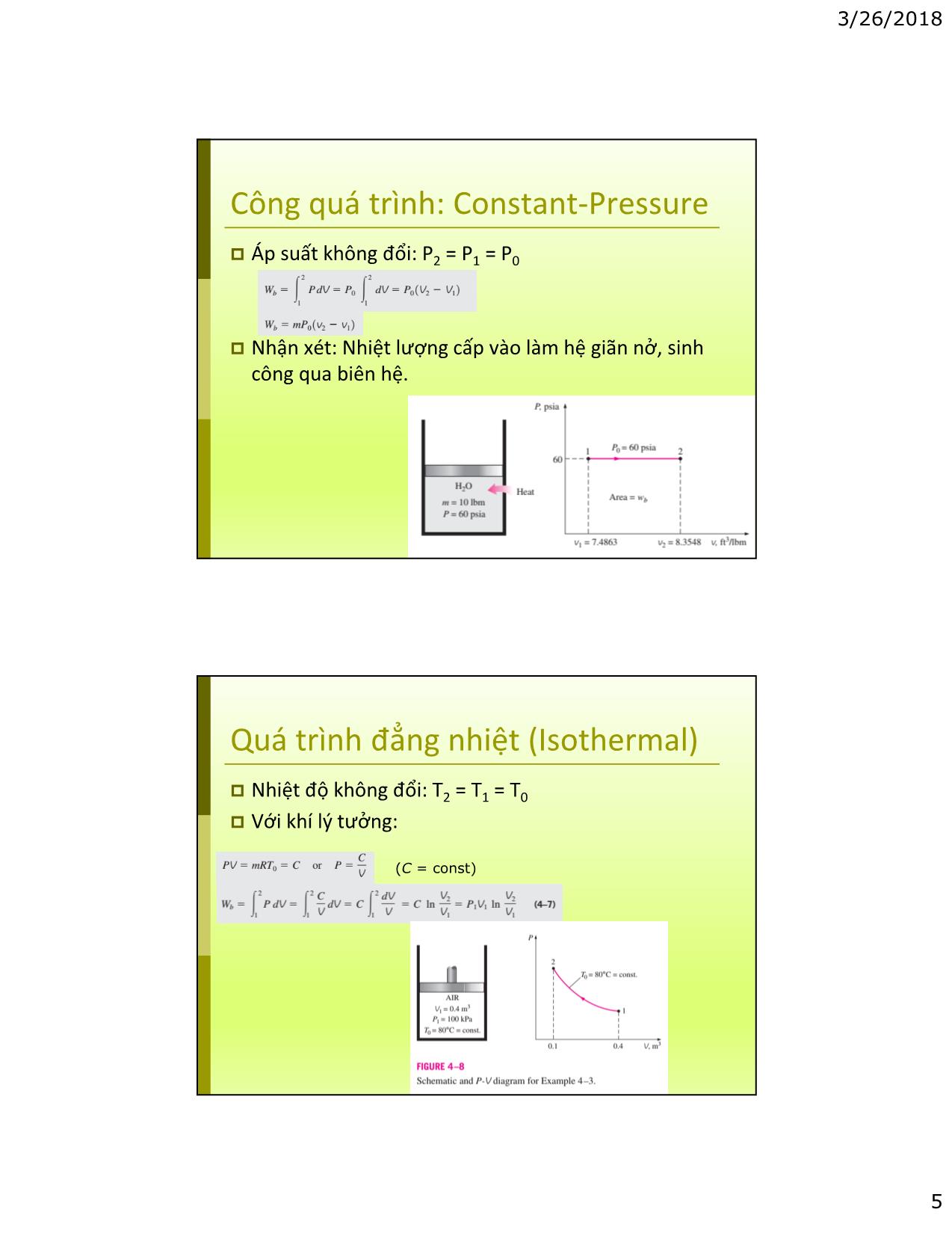 Bài giảng Kỹ thuật nhiệt - Chapter 4: Energy analysis of closed system trang 5