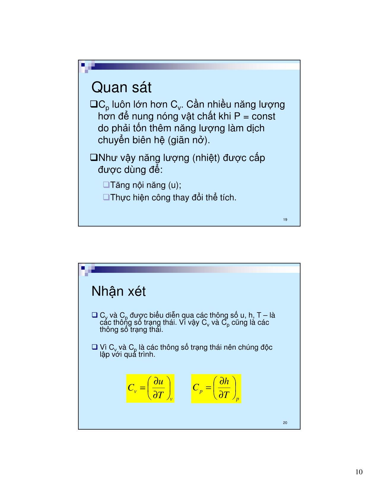 Bài giảng Kỹ thuật nhiệt - Chương 2: Tính chất của vật chất (Properties of Substances) trang 10