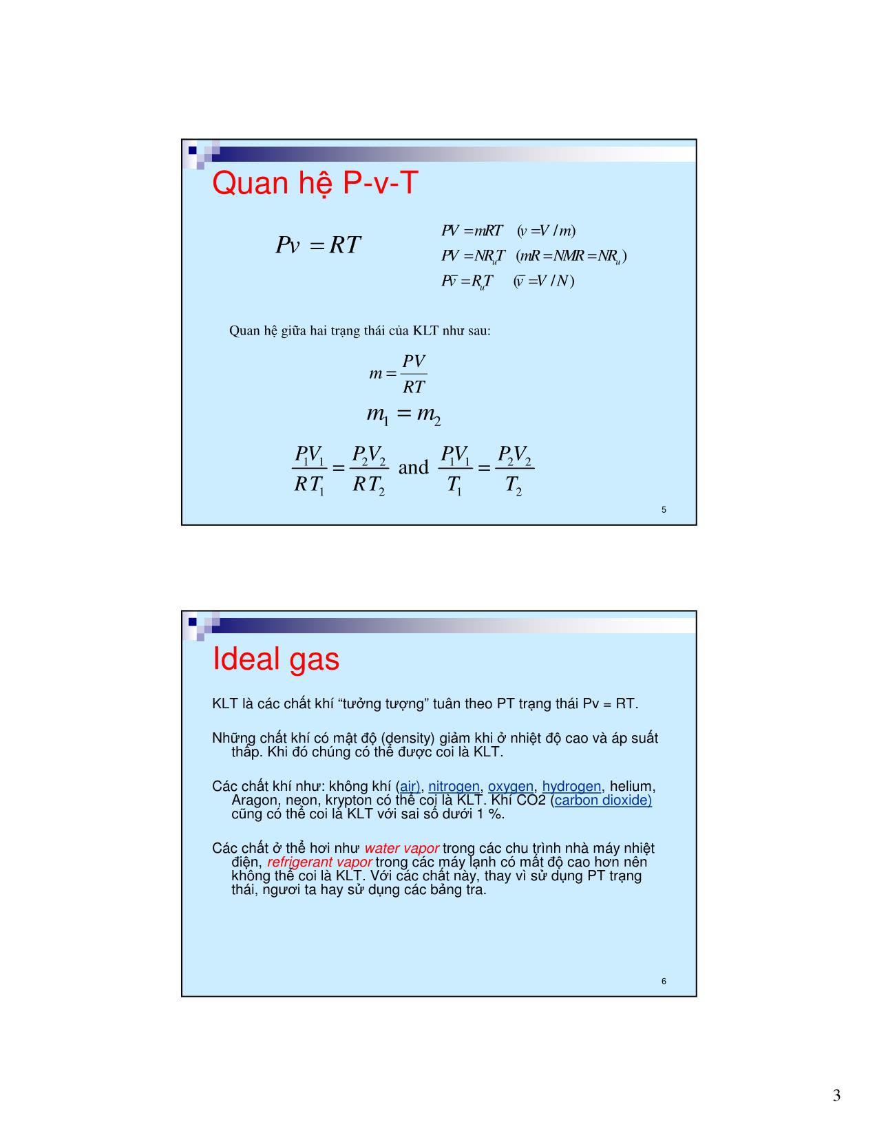 Bài giảng Kỹ thuật nhiệt - Chương 2: Tính chất của vật chất (Properties of Substances) trang 3