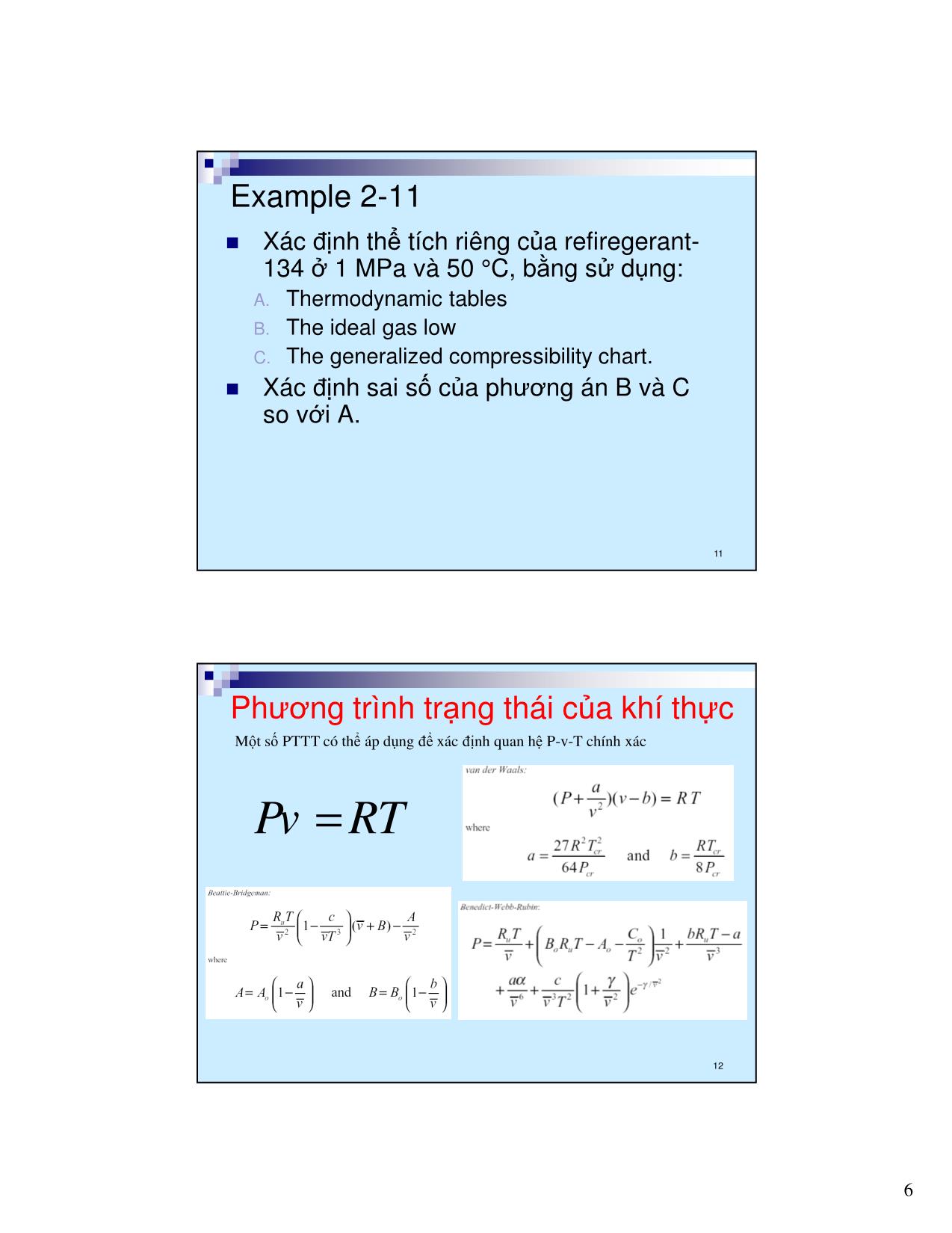 Bài giảng Kỹ thuật nhiệt - Chương 2: Tính chất của vật chất (Properties of Substances) trang 6