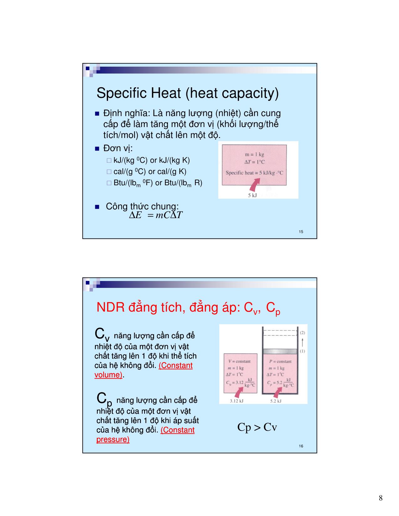 Bài giảng Kỹ thuật nhiệt - Chương 2: Tính chất của vật chất (Properties of Substances) trang 8