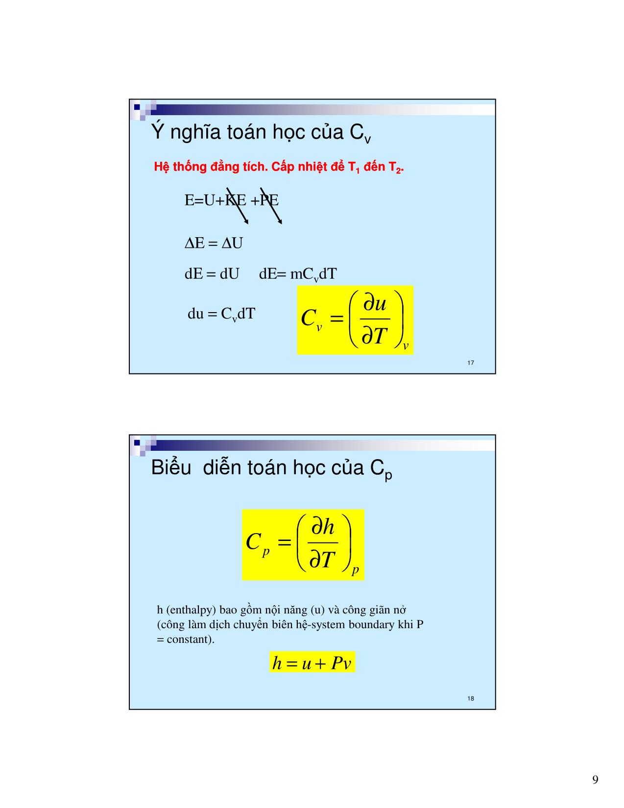 Bài giảng Kỹ thuật nhiệt - Chương 2: Tính chất của vật chất (Properties of Substances) trang 9