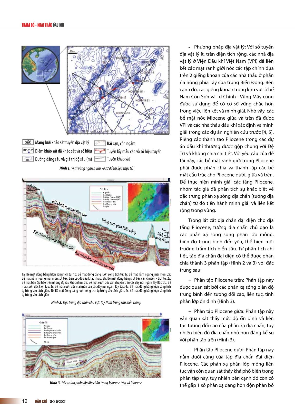 Đặc điểm địa mạo thời kỳ Pliocene khu vực Tây Nam trũng sâu biển Đông trang 2