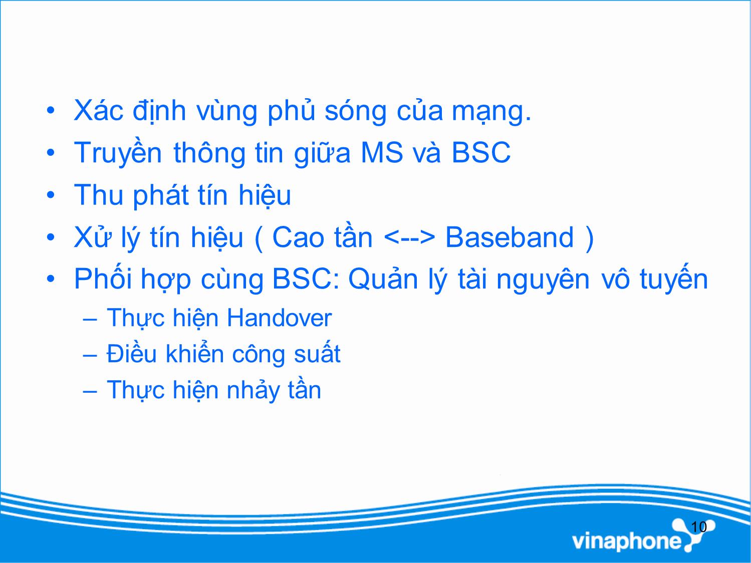 Bài giảng Tổng quan về mạng di động GSM 2G trang 10