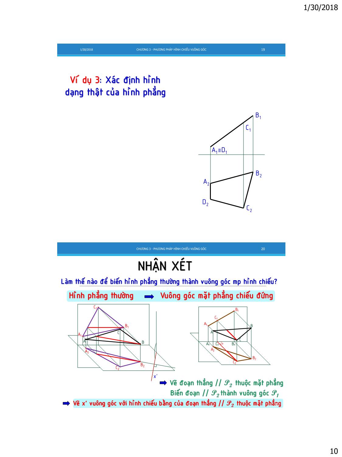 Bài giảng Vẽ kỹ thuật - Chương 3: Phương pháp hình chiếu vuông góc trang 10