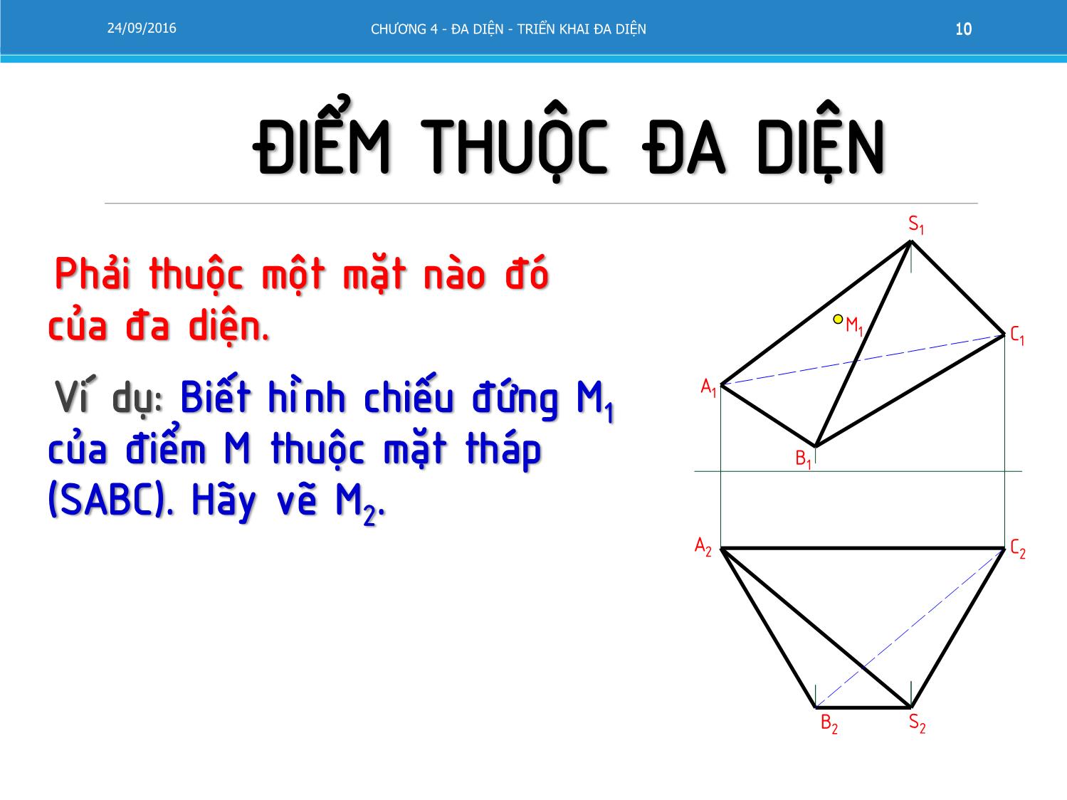 Bài giảng Vẽ kỹ thuật - Chương 4: Đa diện - Triển khai đa diện trang 10