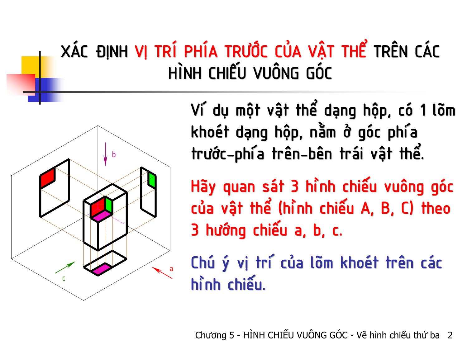 Bài giảng Vẽ kỹ thuật - Chương 5: Hình chiếu vuông góc - Vẽ hình chiếu thứ ba trang 2