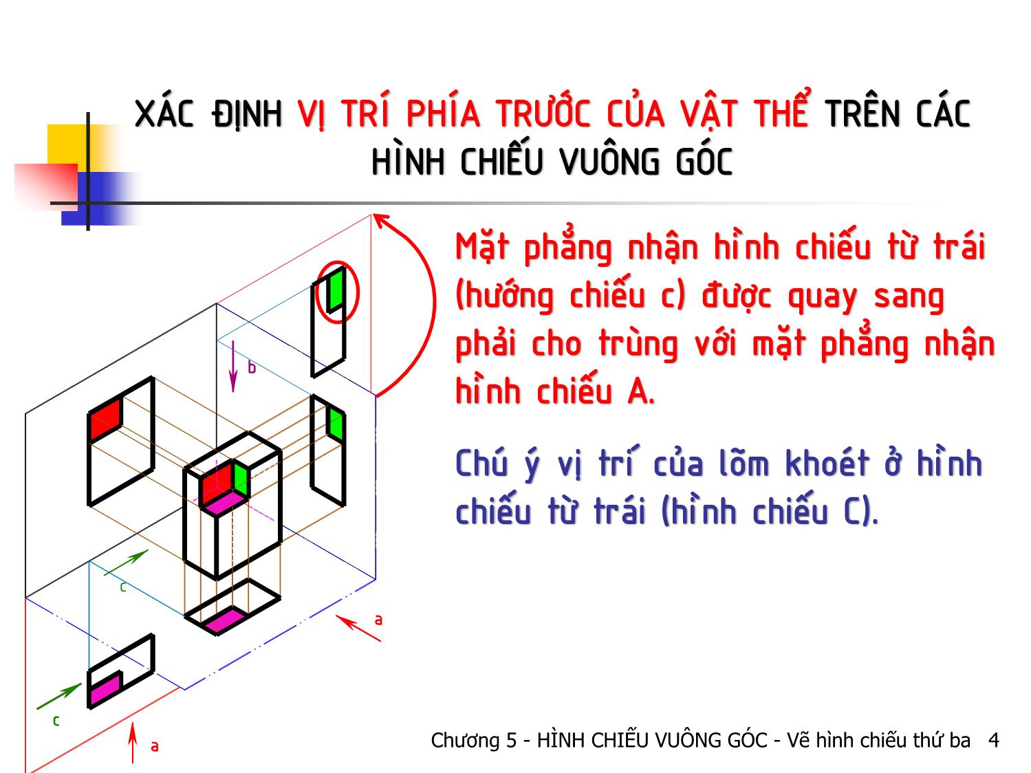 Bài giảng Vẽ kỹ thuật - Chương 5: Hình chiếu vuông góc - Vẽ hình chiếu thứ ba trang 4