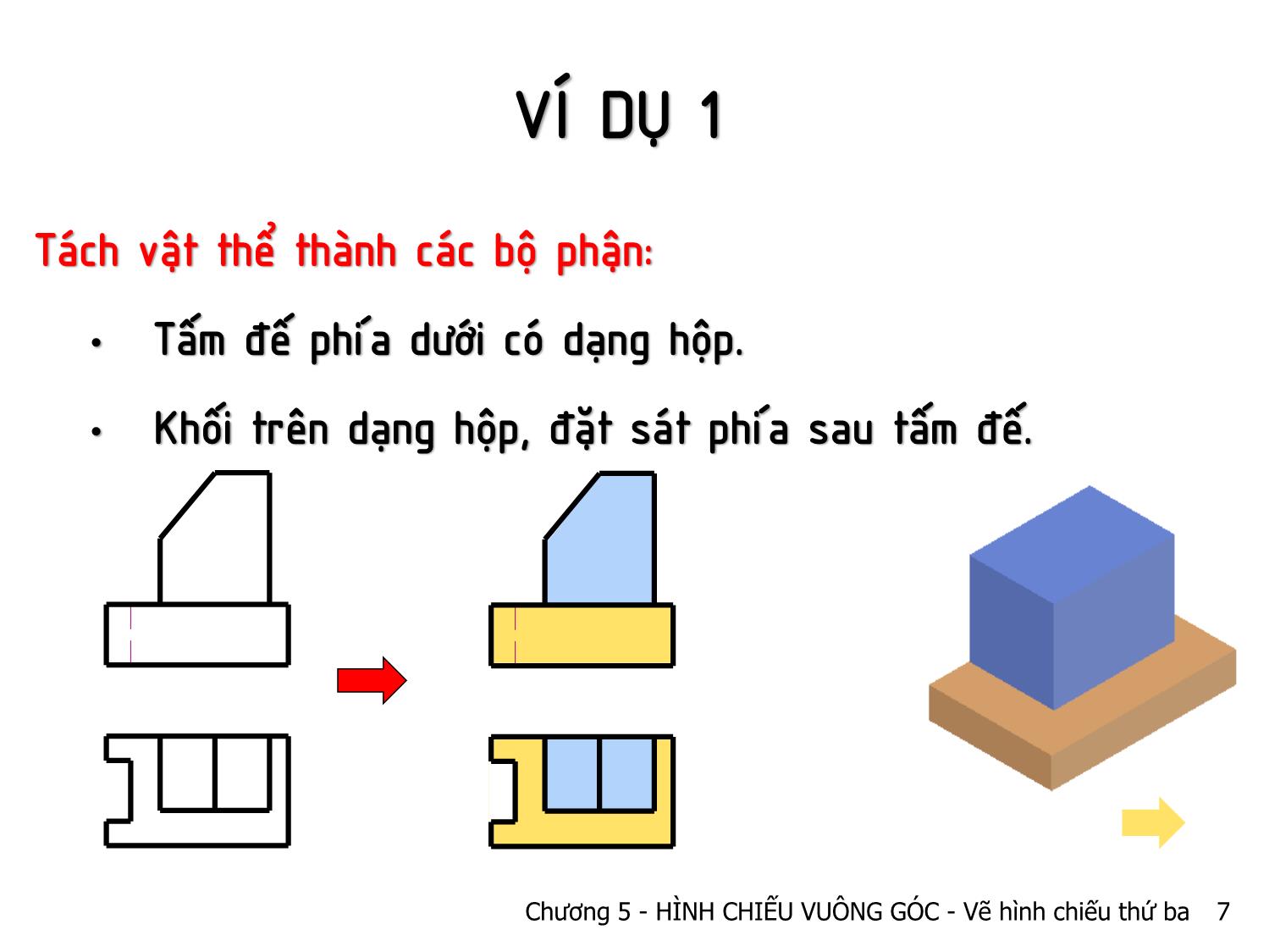 Bài giảng Vẽ kỹ thuật - Chương 5: Hình chiếu vuông góc - Vẽ hình chiếu thứ ba trang 7