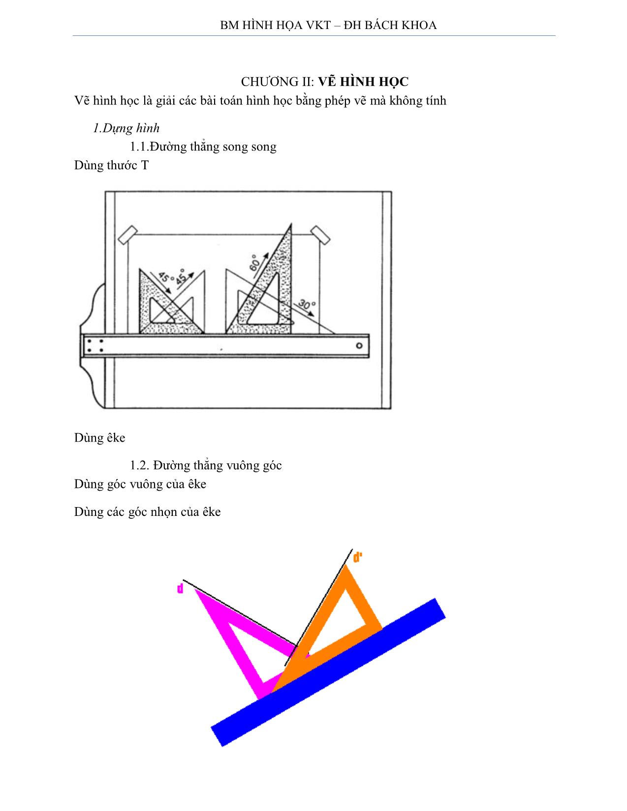 Bài giảng Vẽ kỹ thuật - Chương II: Vẽ hình học trang 1