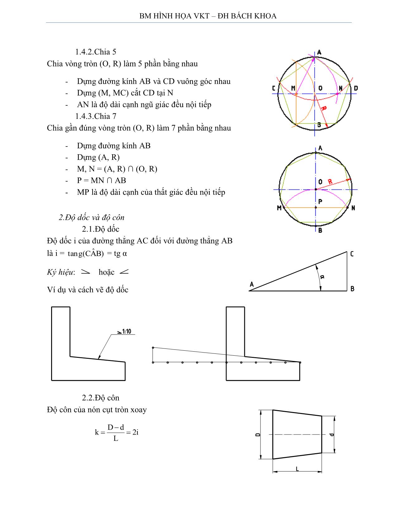 Bài giảng Vẽ kỹ thuật - Chương II: Vẽ hình học trang 3