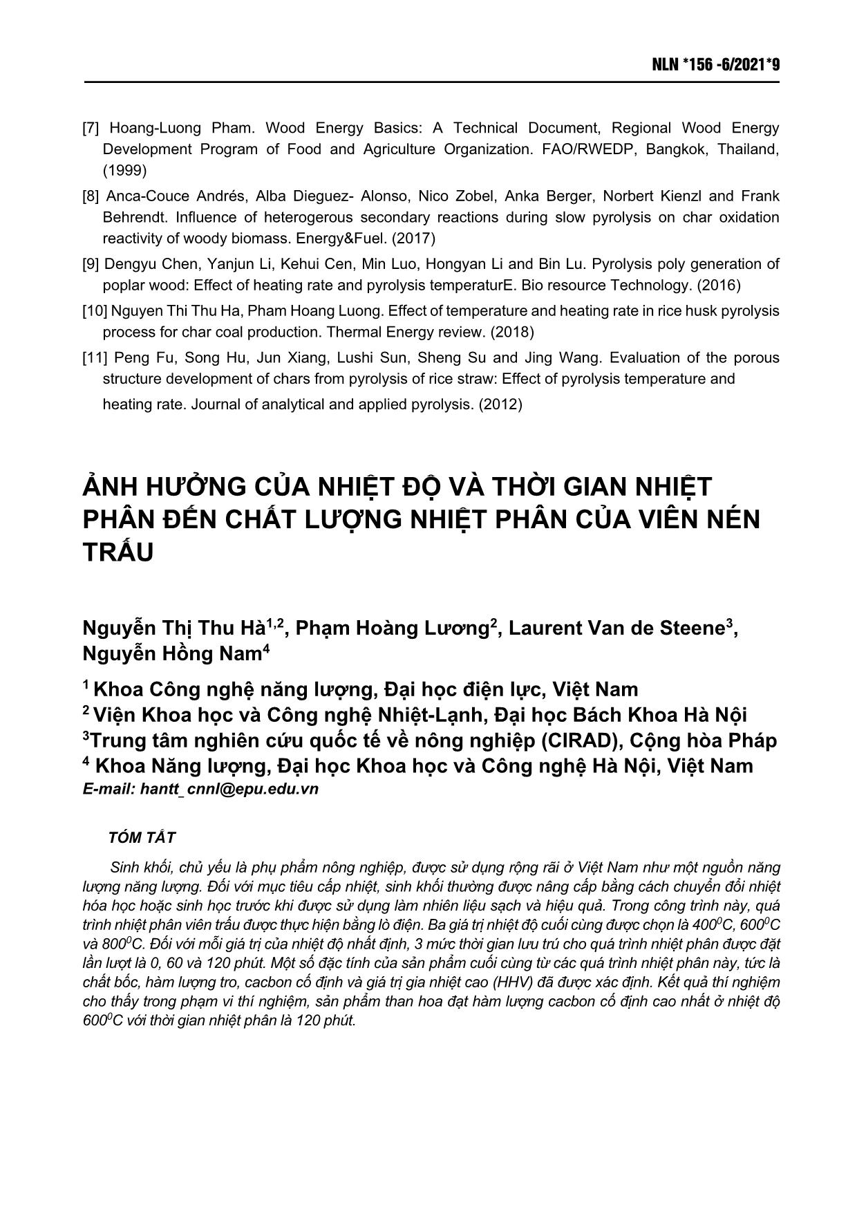 Effect of temperature and residence time on pyrolysis of rice husk pellet trang 5