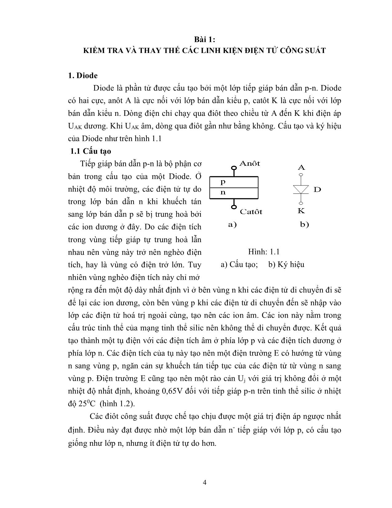 Bài giảng mô đun Lắp mạch điện tử công suất trang 4