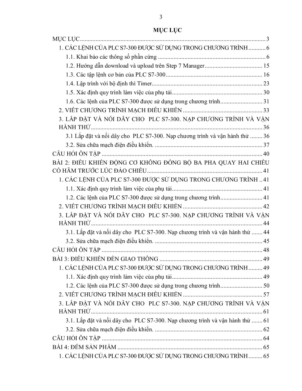 Giáo trình PLC nâng cao - Nghề đào tạo: Điện công nghiệp trang 3