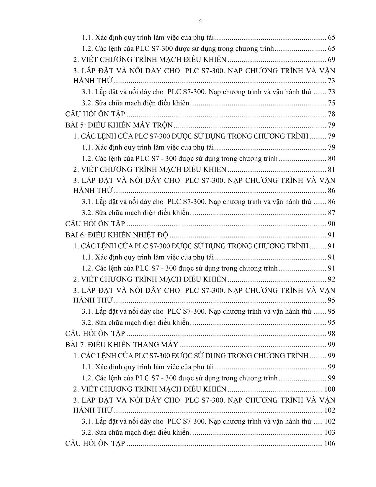 Giáo trình PLC nâng cao - Nghề đào tạo: Điện công nghiệp trang 4