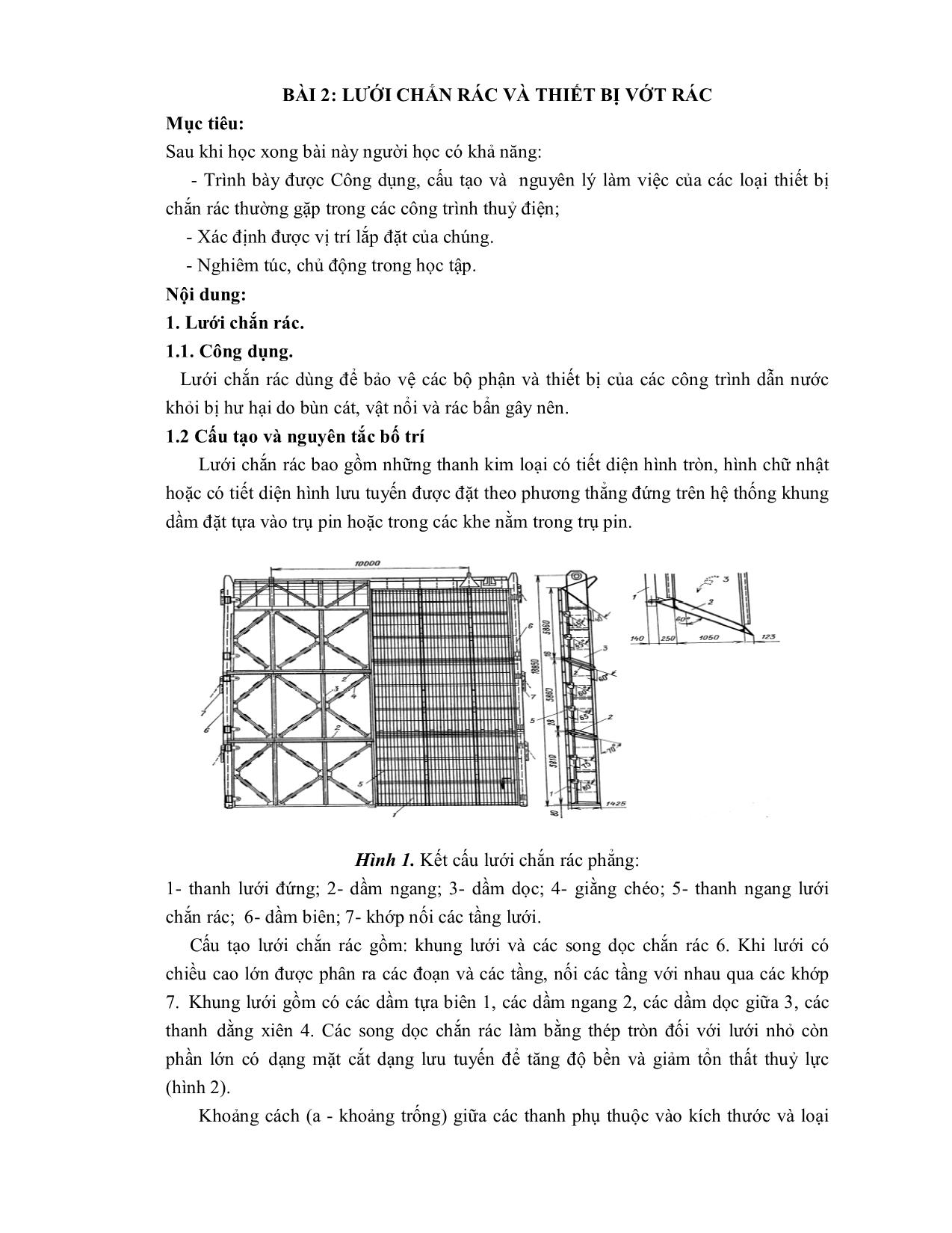 Giáo trình Thủy công - Nghề: Vận hành thủy điện trang 9