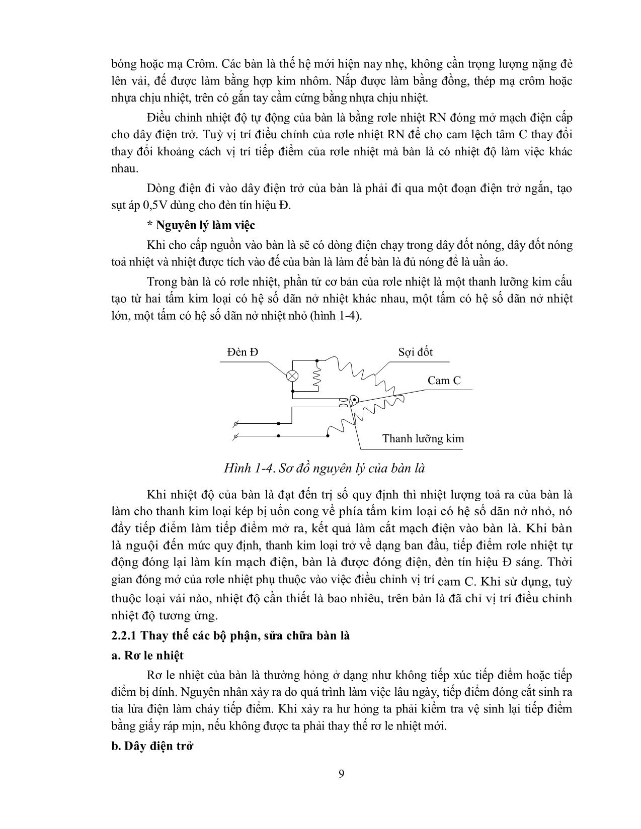Giáo trình Sửa chữa thiết bị điện gia dụng trang 9