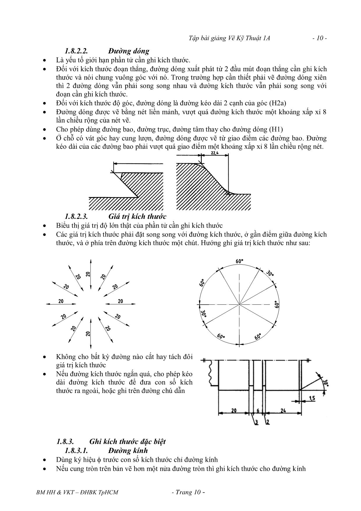 Bài giảng Vẽ kỹ thuật - Chương 1: Quy cách của bản vẽ trang 10