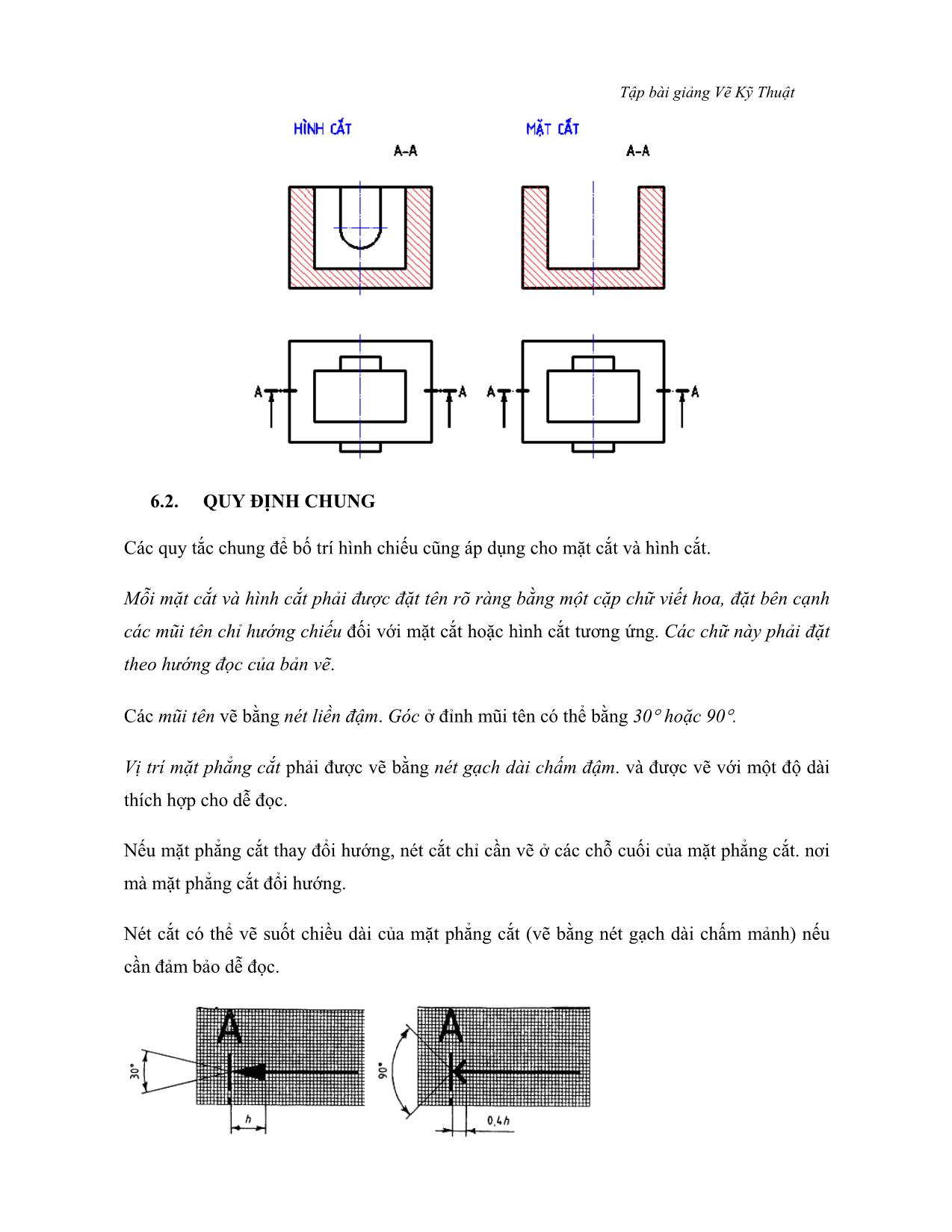 Bài giảng Vẽ kỹ thuật - Chương 6: Hình cắt và mặt cắt trang 2