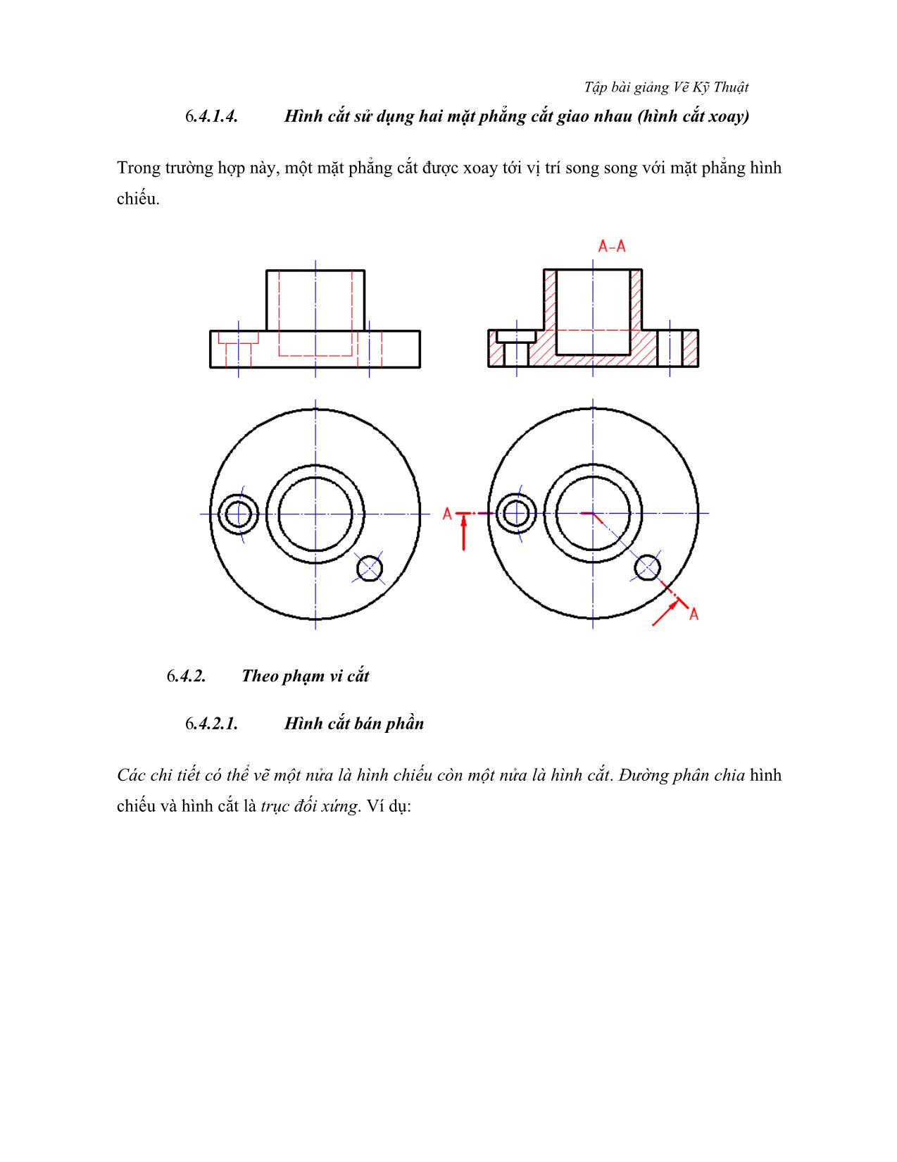 Bài giảng Vẽ kỹ thuật - Chương 6: Hình cắt và mặt cắt trang 6
