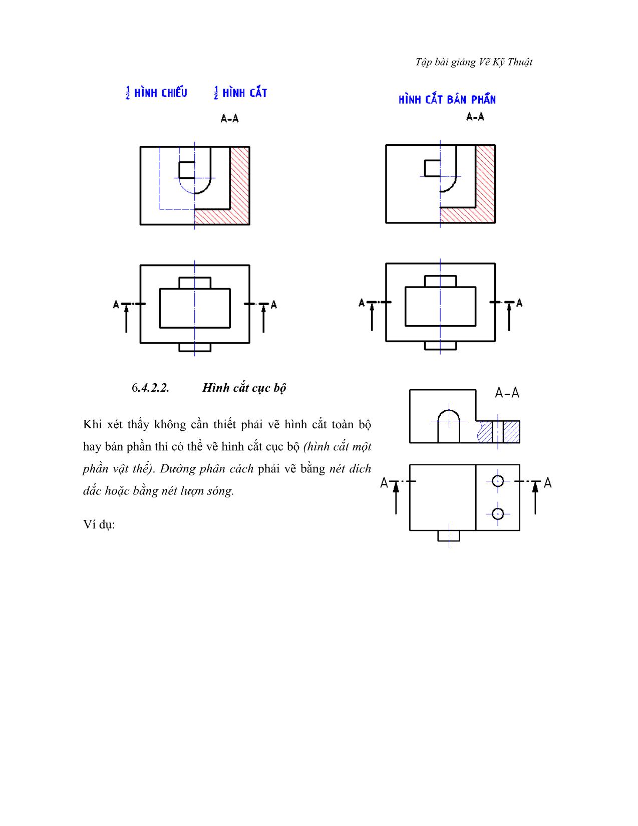 Bài giảng Vẽ kỹ thuật - Chương 6: Hình cắt và mặt cắt trang 8