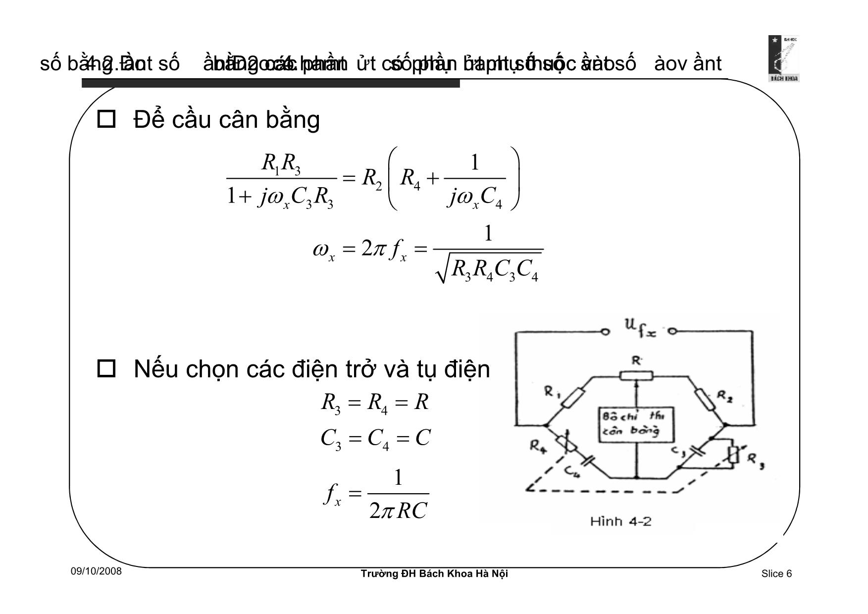 Bài giảng Cơ sở kỹ thuật đo lường điện tử - Chương 4 - Phạm Hải Đăng trang 6