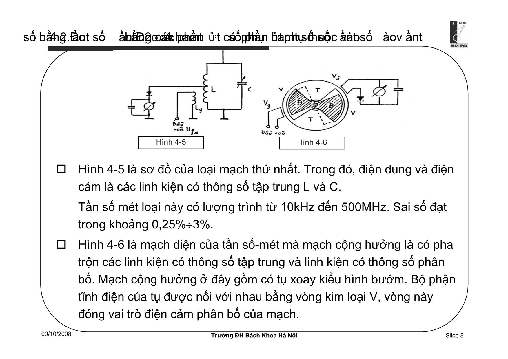 Bài giảng Cơ sở kỹ thuật đo lường điện tử - Chương 4 - Phạm Hải Đăng trang 8