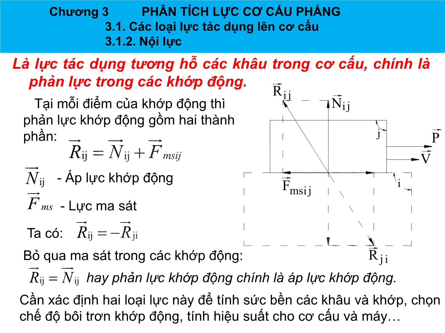 Bài giảng Nguyên lý máy - Chương 3: Phân tích lực cơ cấu phẳng - Nguyễn Chí Hưng trang 4