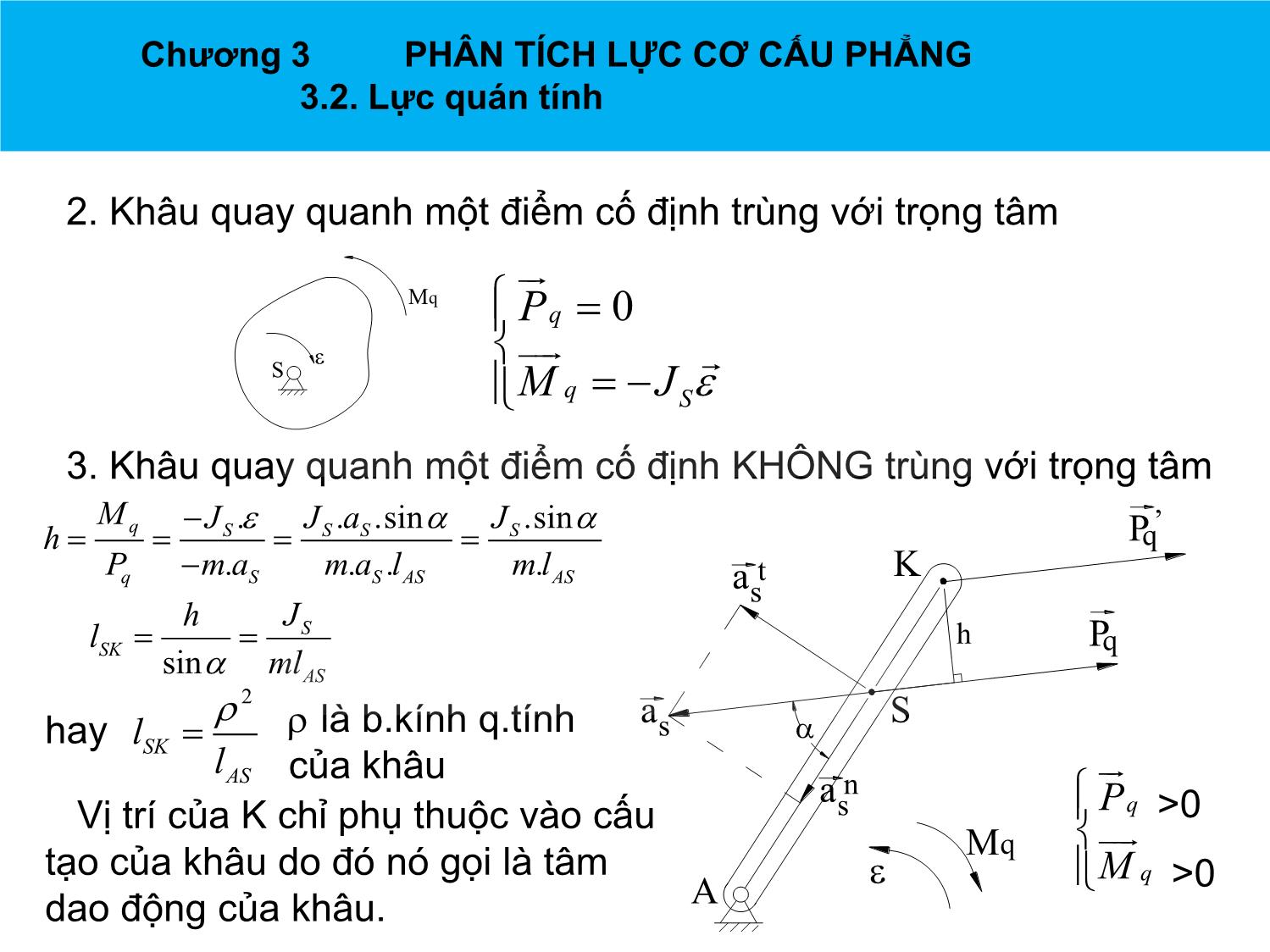 Bài giảng Nguyên lý máy - Chương 3: Phân tích lực cơ cấu phẳng - Nguyễn Chí Hưng trang 7
