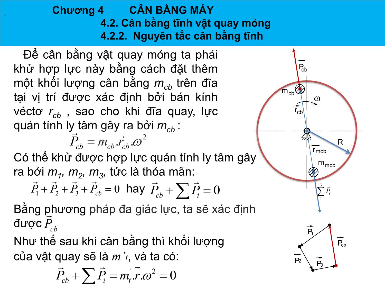 Bài giảng Nguyên lý máy - Chương 4: Cân bằng máy - Nguyễn Chí Hưng trang 8