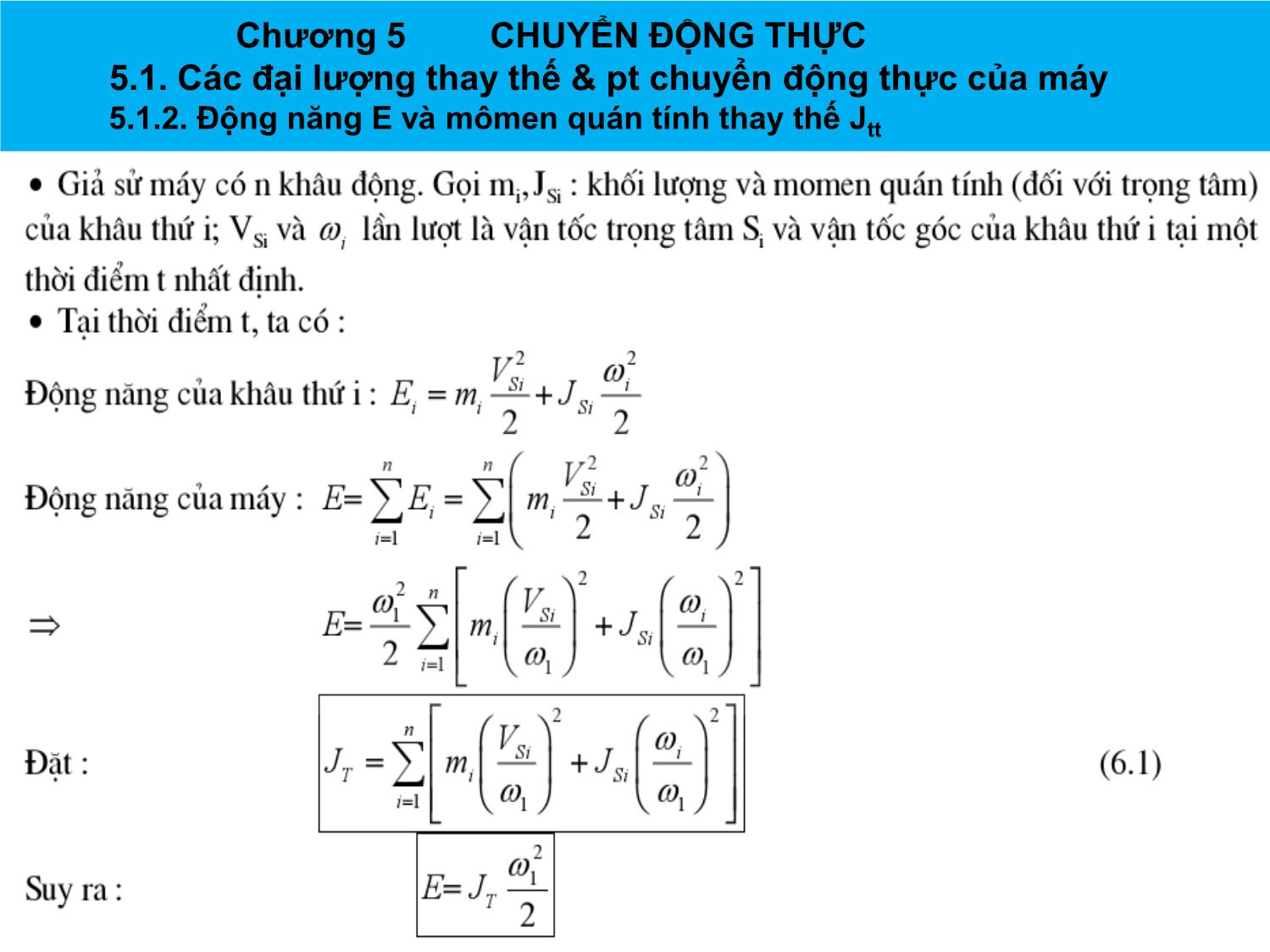 Bài giảng Nguyên lý máy - Chương 5: Chuyển động thực - Nguyễn Chí Hưng trang 6