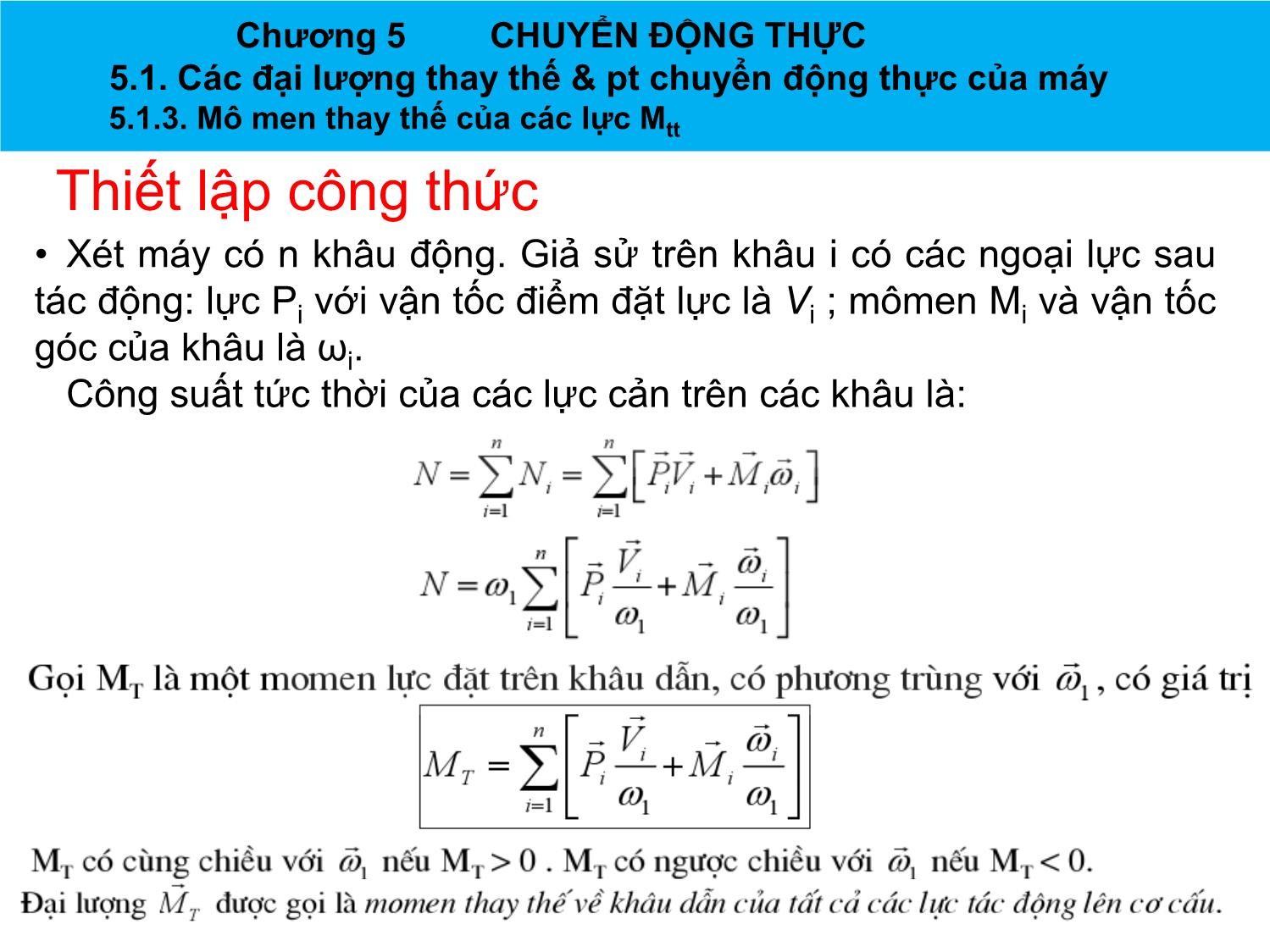 Bài giảng Nguyên lý máy - Chương 5: Chuyển động thực - Nguyễn Chí Hưng trang 8