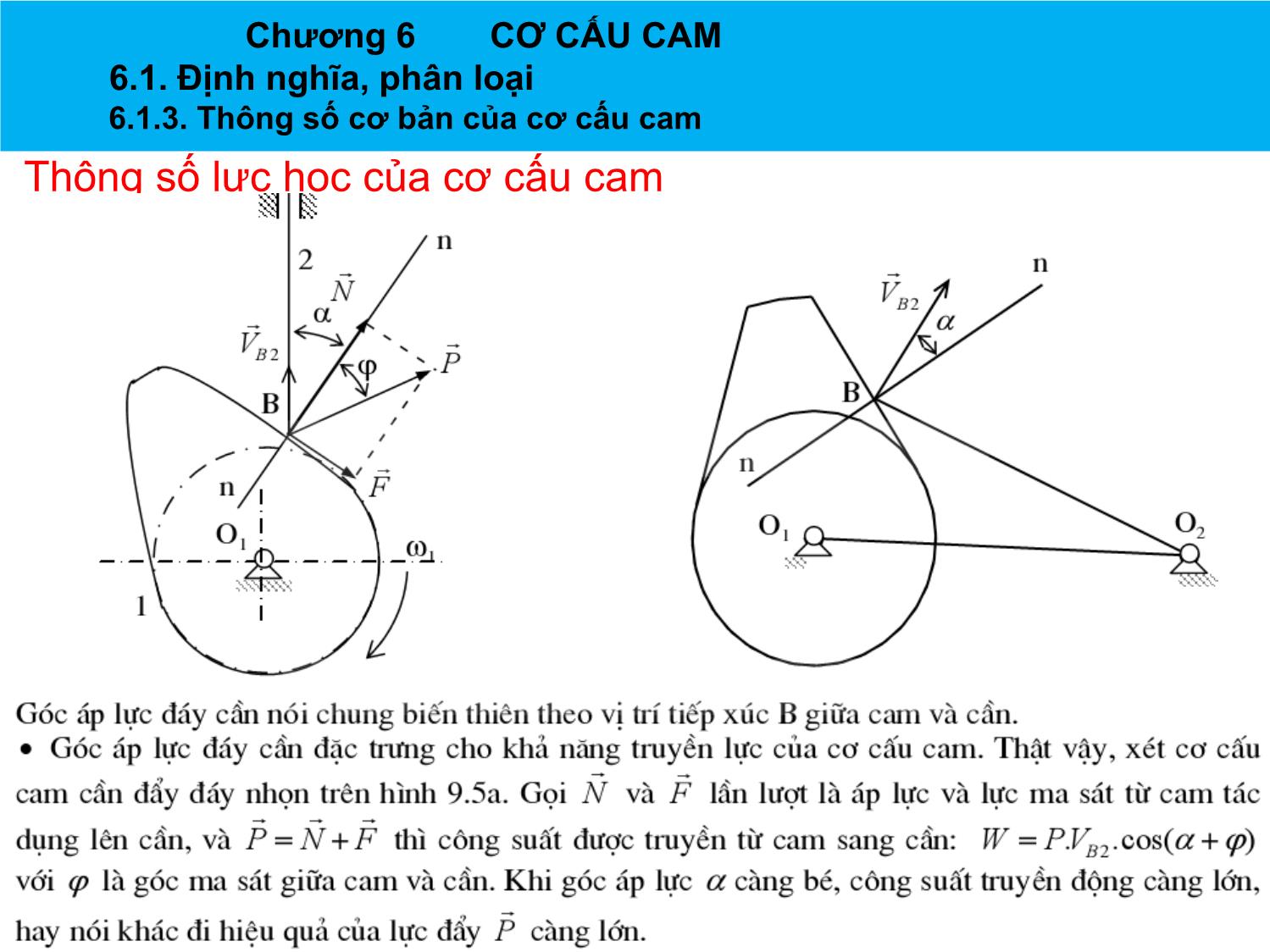 Bài giảng Nguyên lý máy - Chương 6: Cơ cấu CAM - Nguyễn Chí Hưng trang 9