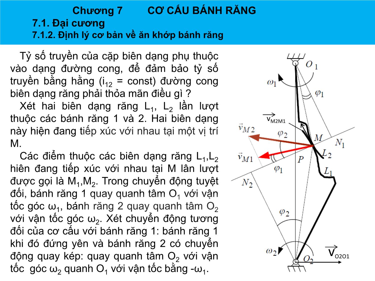Bài giảng Nguyên lý máy - Chương 7: Cơ cấu bánh răng - Nguyễn Chí Hưng trang 8