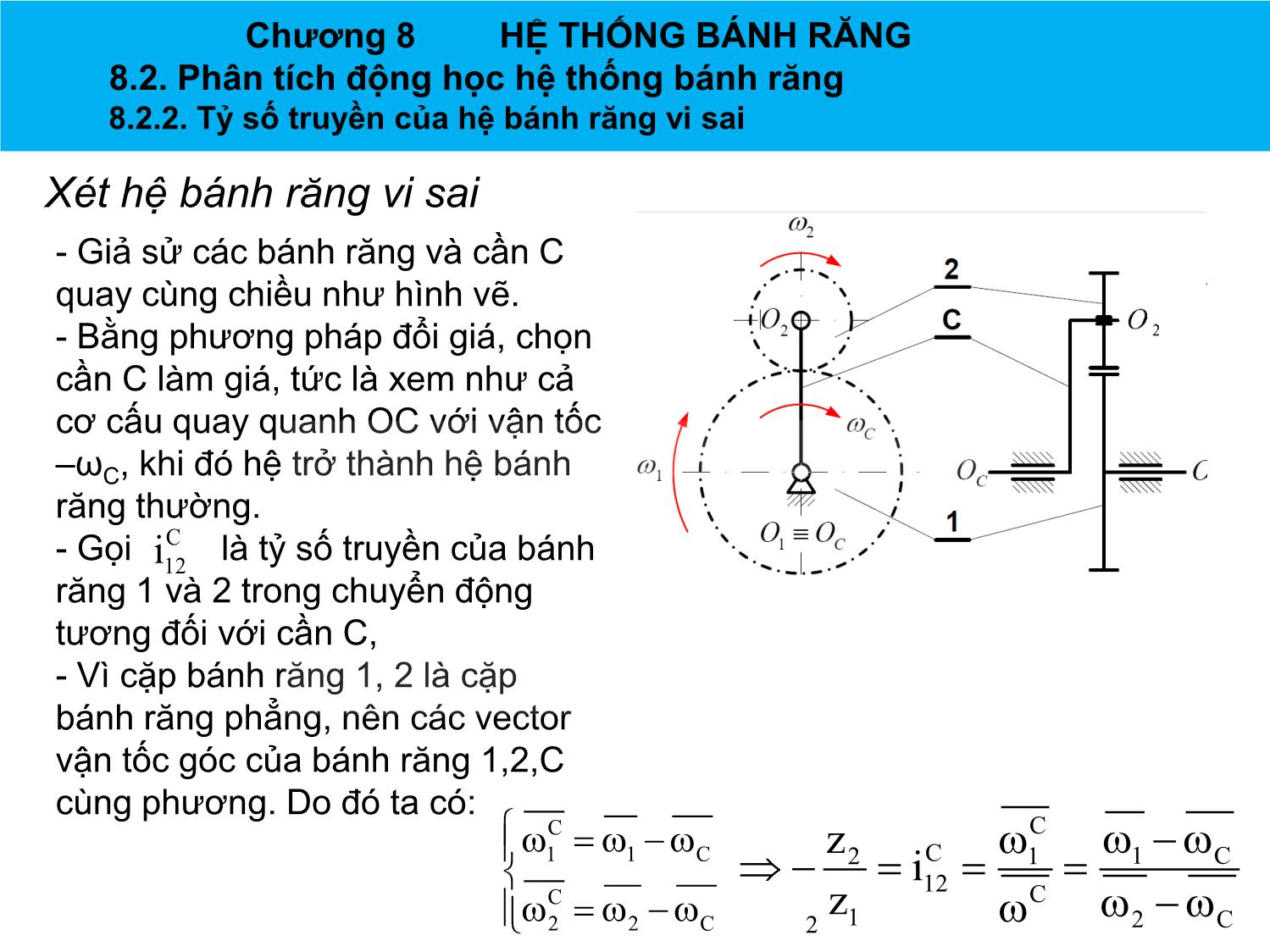 Bài giảng Nguyên lý máy - Chương 8: Hệ thống bánh răng - Nguyễn Chí Hưng trang 9