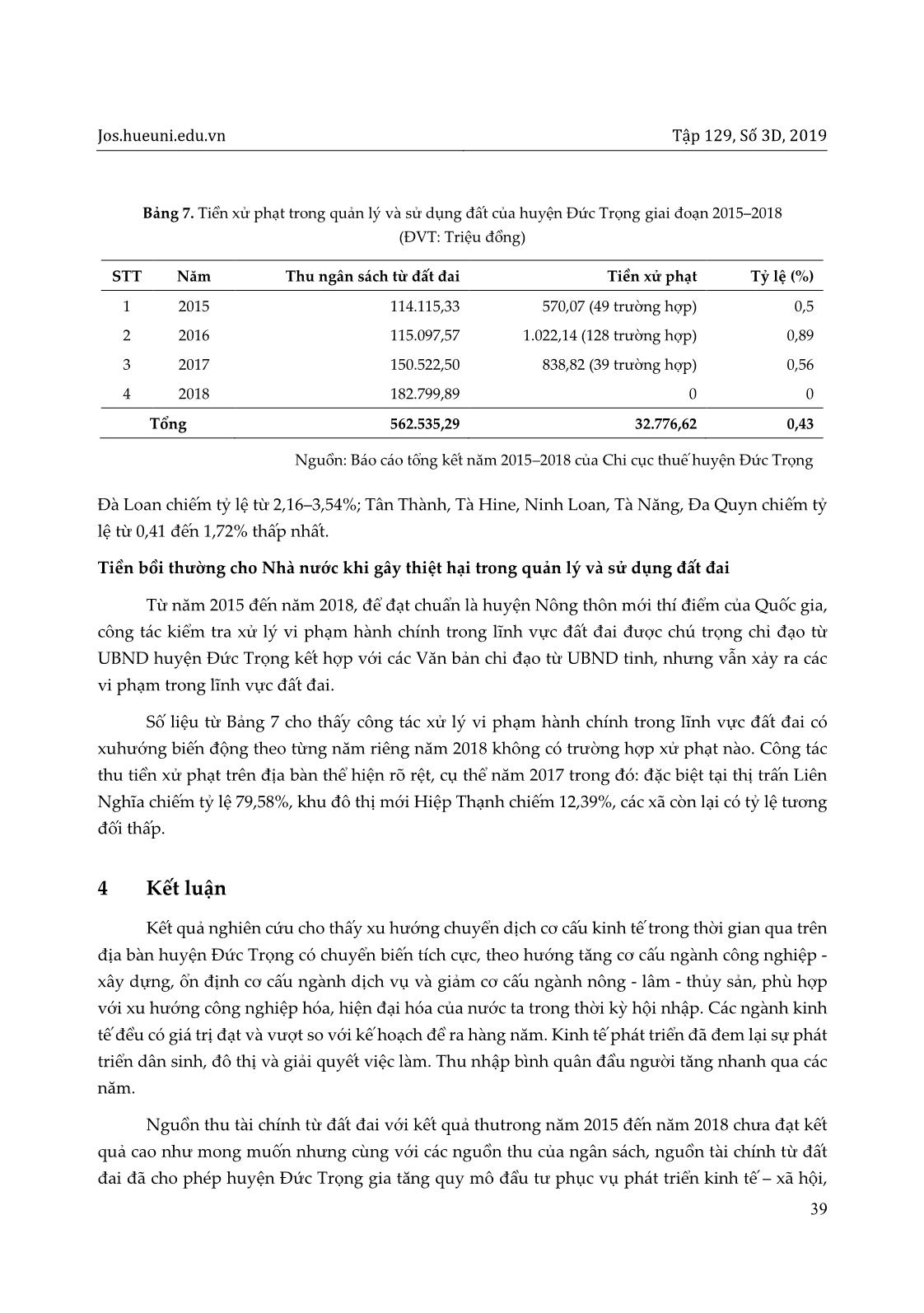 Tình hình khai thác nguồn thu tài chính từ đất đai tại huyện Đức Trọng, tỉnh Lâm Đồng trang 9