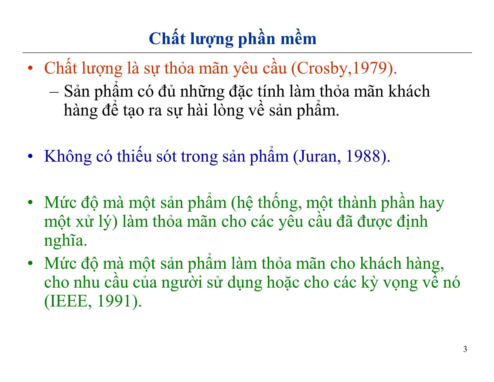 Bài giảng Quản lý dự án phần mềm - Chương 2: Quản lý chất lượng - Nguyễn Anh Hào trang 3