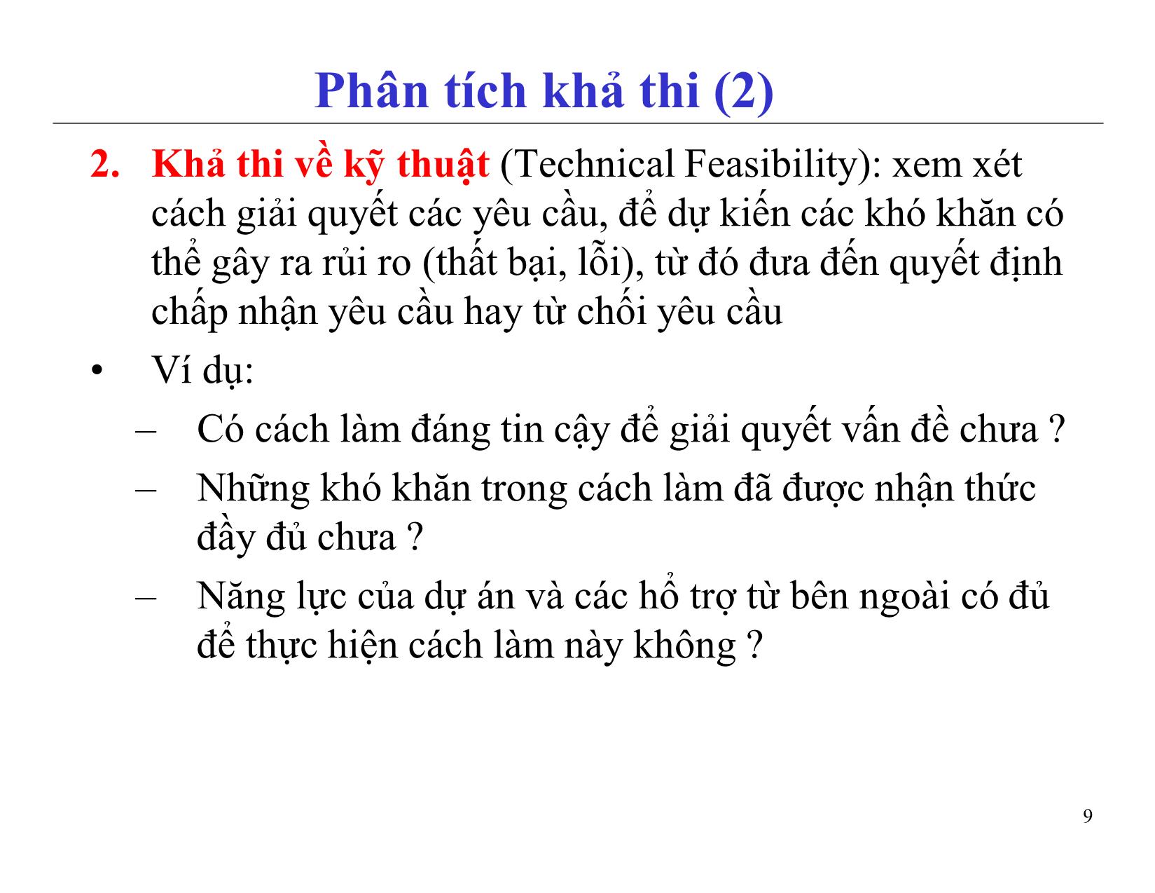 Bài giảng Quản lý dự án phần mềm - Chương 5: Quản lý phạm vi - Nguyễn Anh Hào trang 9