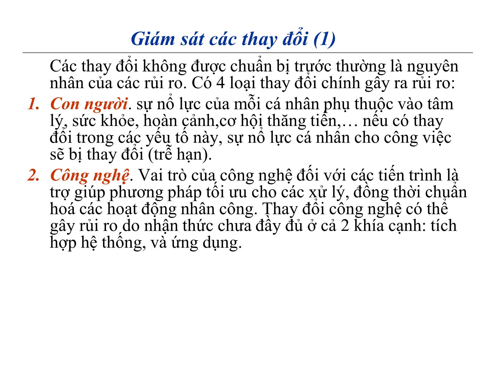 Bài giảng Quản lý dự án phần mềm - Chương 6: Quản lý rủi ro - Nguyễn Anh Hào trang 5