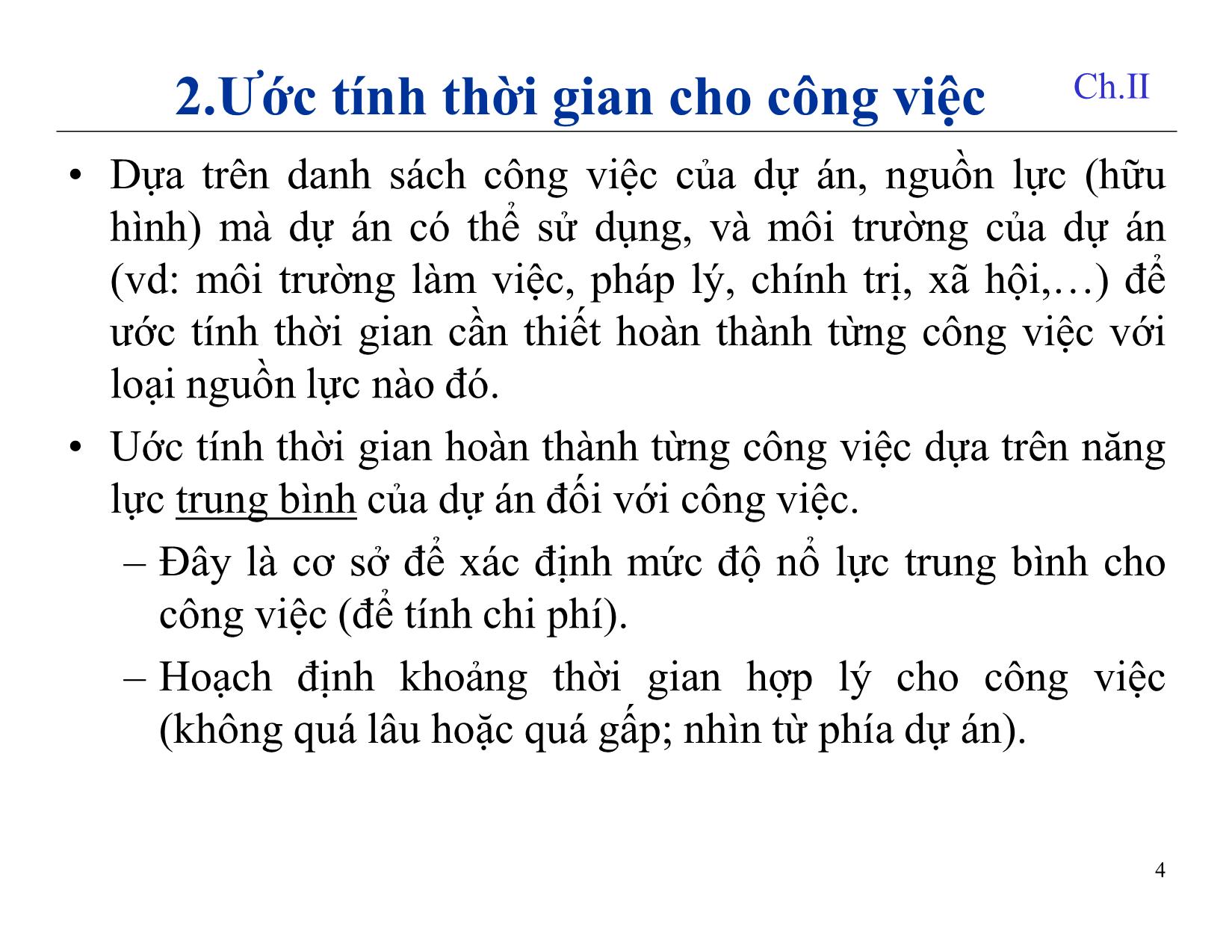 Bài giảng Quản lý dự án phần mềm - Chương 7: Quản lý thời gian - Nguyễn Anh Hào trang 4