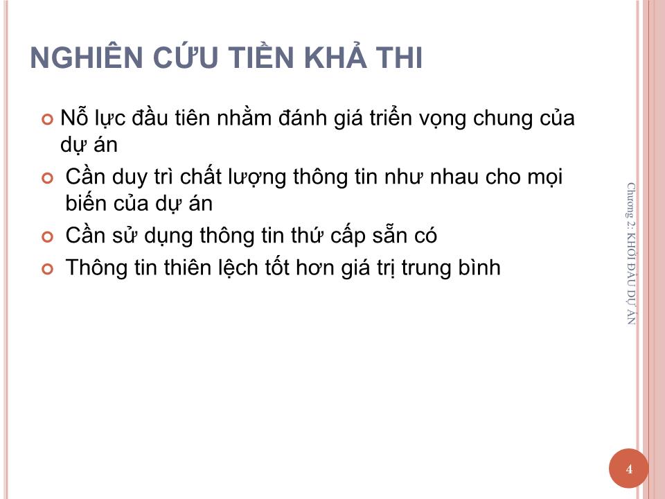 Bài giảng Quản lý dự án - Chương 2: Khởi đầu dự án - Nguyễn Thị Trang trang 4