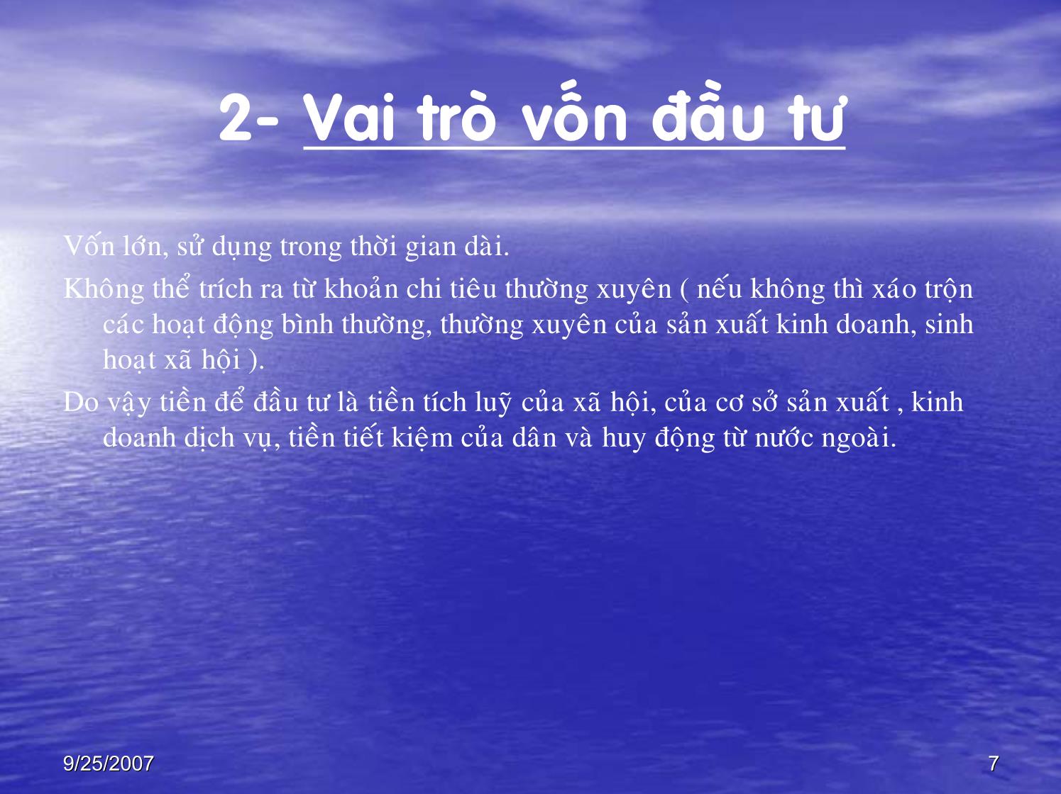 Bài giảng Quản lý dự án - Chương 1+2: Vốn đầu tư. Dự án xây dựng trang 7