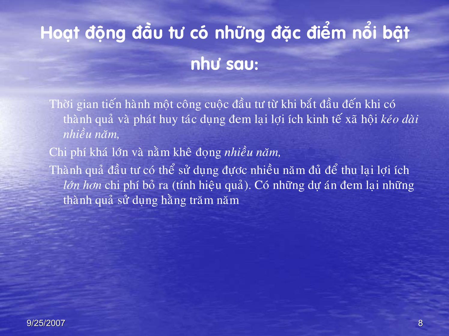 Bài giảng Quản lý dự án - Chương 1+2: Vốn đầu tư. Dự án xây dựng trang 8