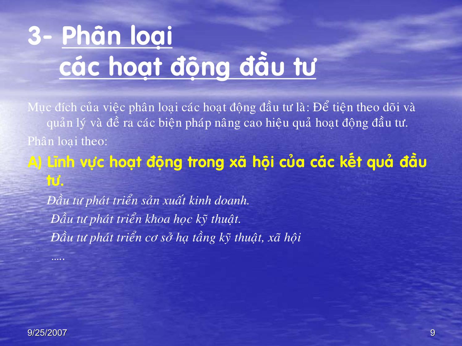 Bài giảng Quản lý dự án - Chương 1+2: Vốn đầu tư. Dự án xây dựng trang 9