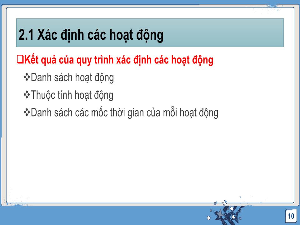 Bài giảng Quản lý dự án công nghệ thông tin - Chương 3: Quản lý thời gian dự án trang 10