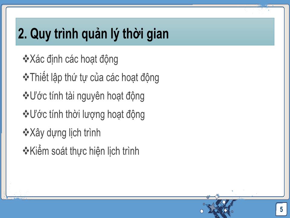 Bài giảng Quản lý dự án công nghệ thông tin - Chương 3: Quản lý thời gian dự án trang 5